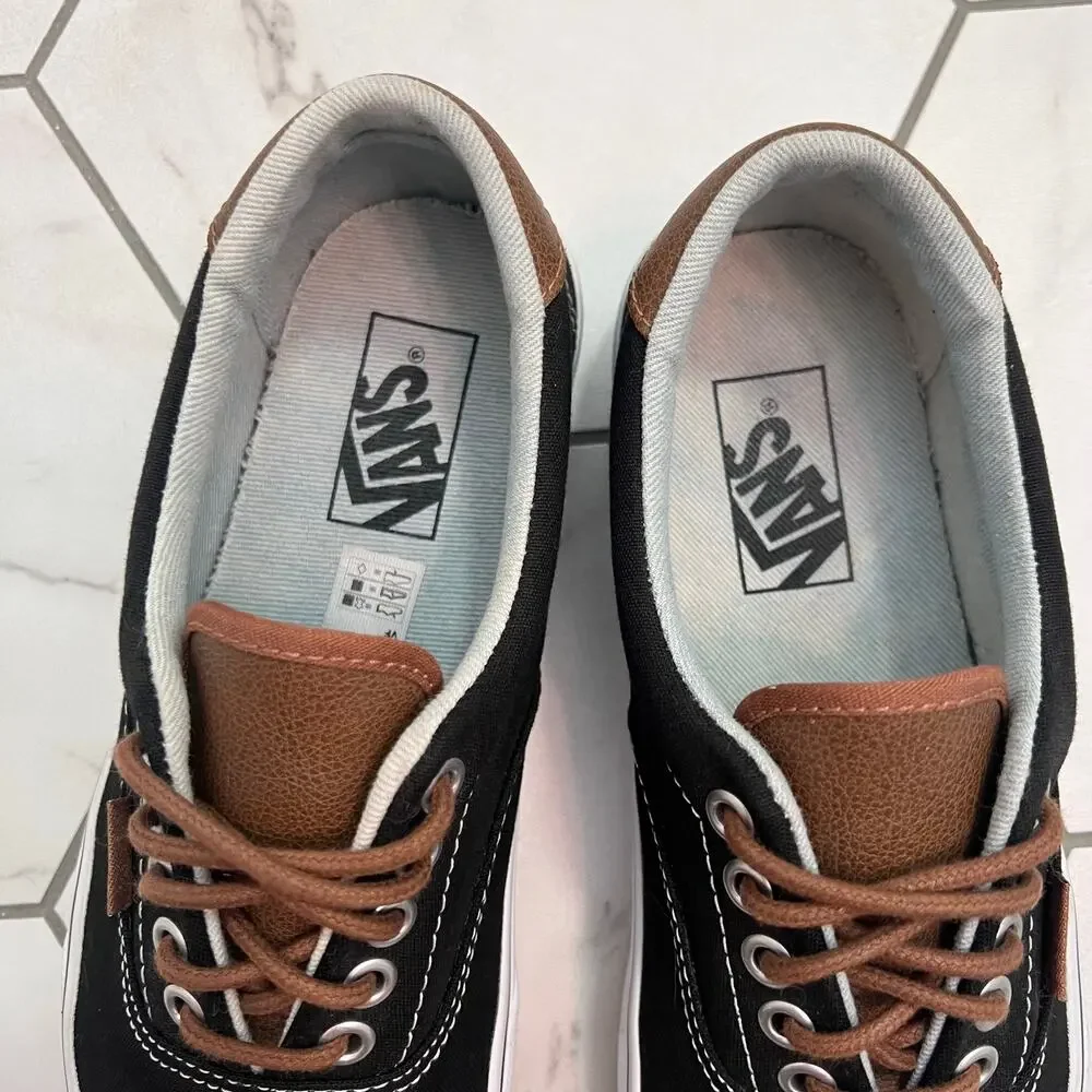 Vans Era 59 Black Canvas Leather Detail Sneaker Shoe Size 8 Women - Picture 4 of 9
